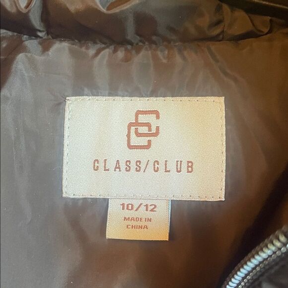 Class Club boys Black quilted Puffer hoodie Jacket size 10/12 - Picture 2 of 6